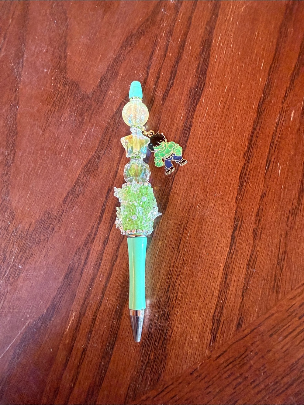 Decorative Green Beaded Charm Pen